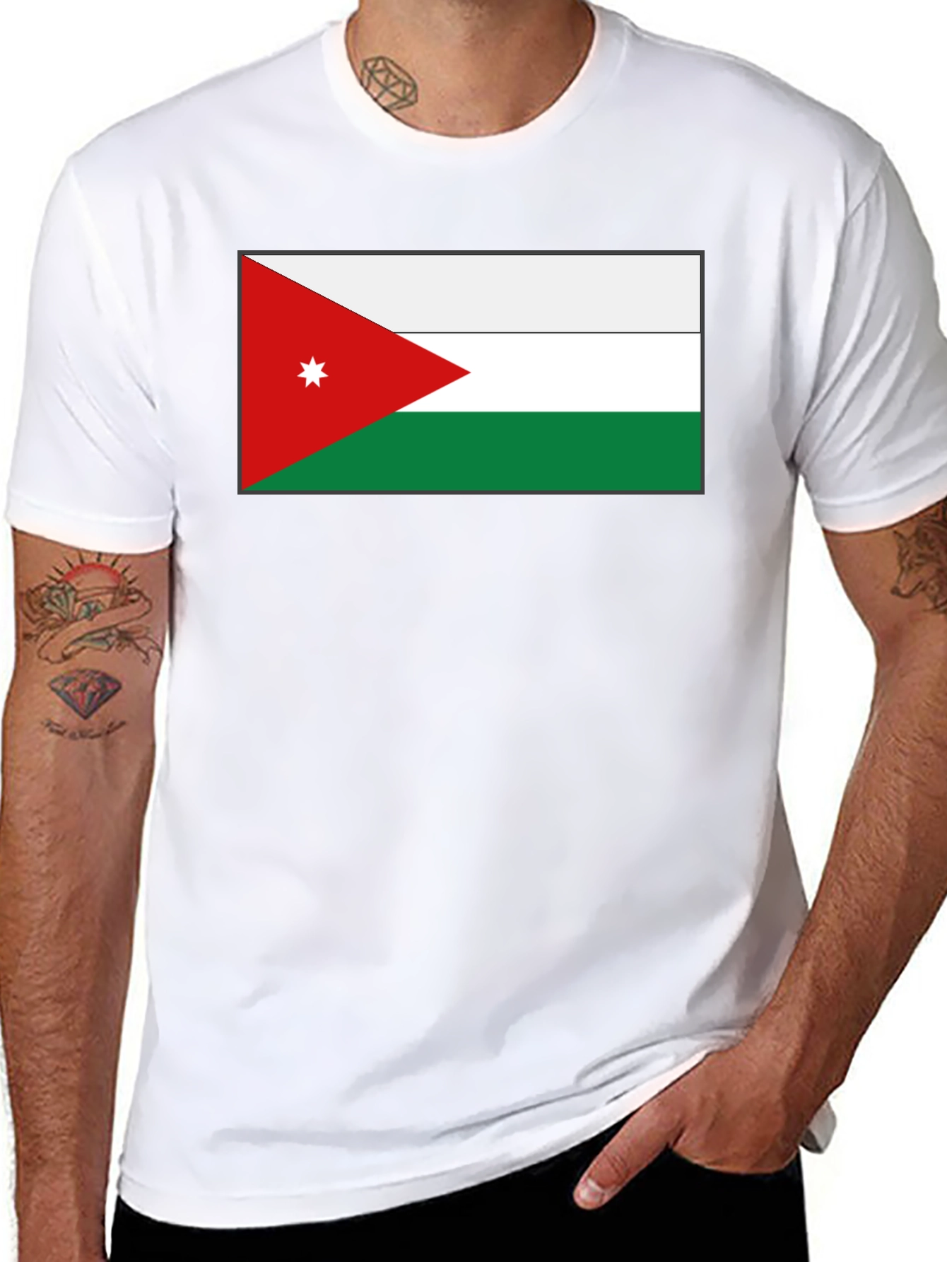 Jordan Flag T-Shirt - Black Cotton Tee