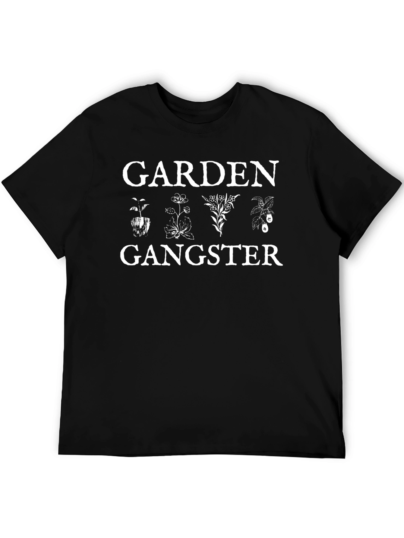 Garden Gangster Black Graphic T-Shirt