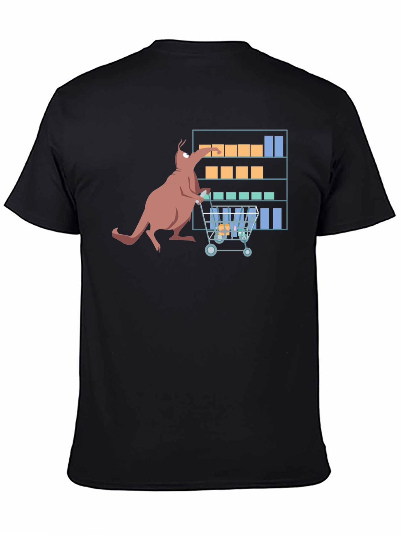 Kangaroo Shopping Cartoon Graphic T-Shirt