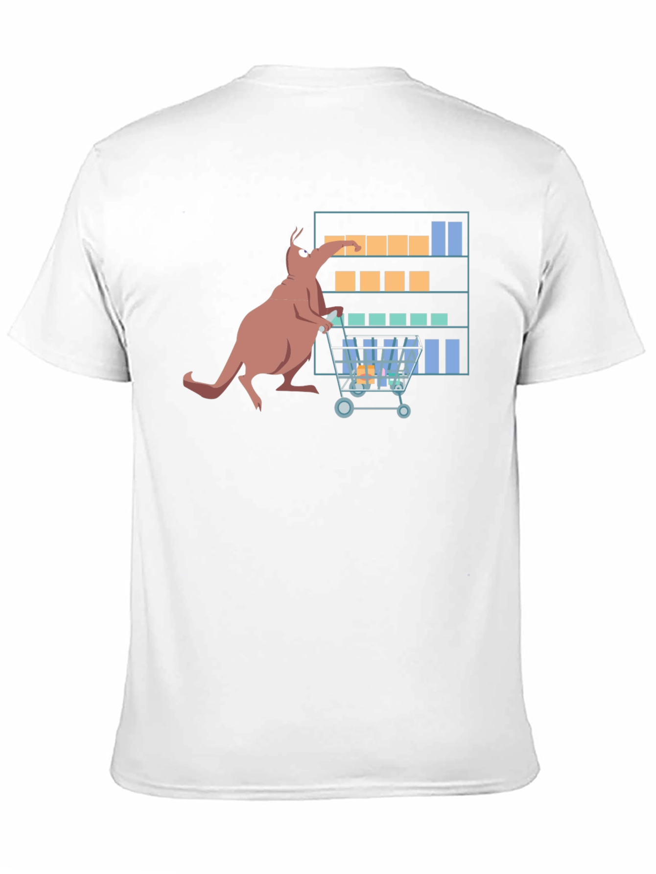 Kangaroo Shopping Cartoon Graphic T-Shirt