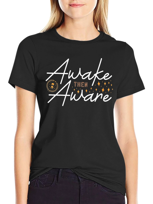 Awake Then Aware Graphic Tee - Black Cotton Comfort