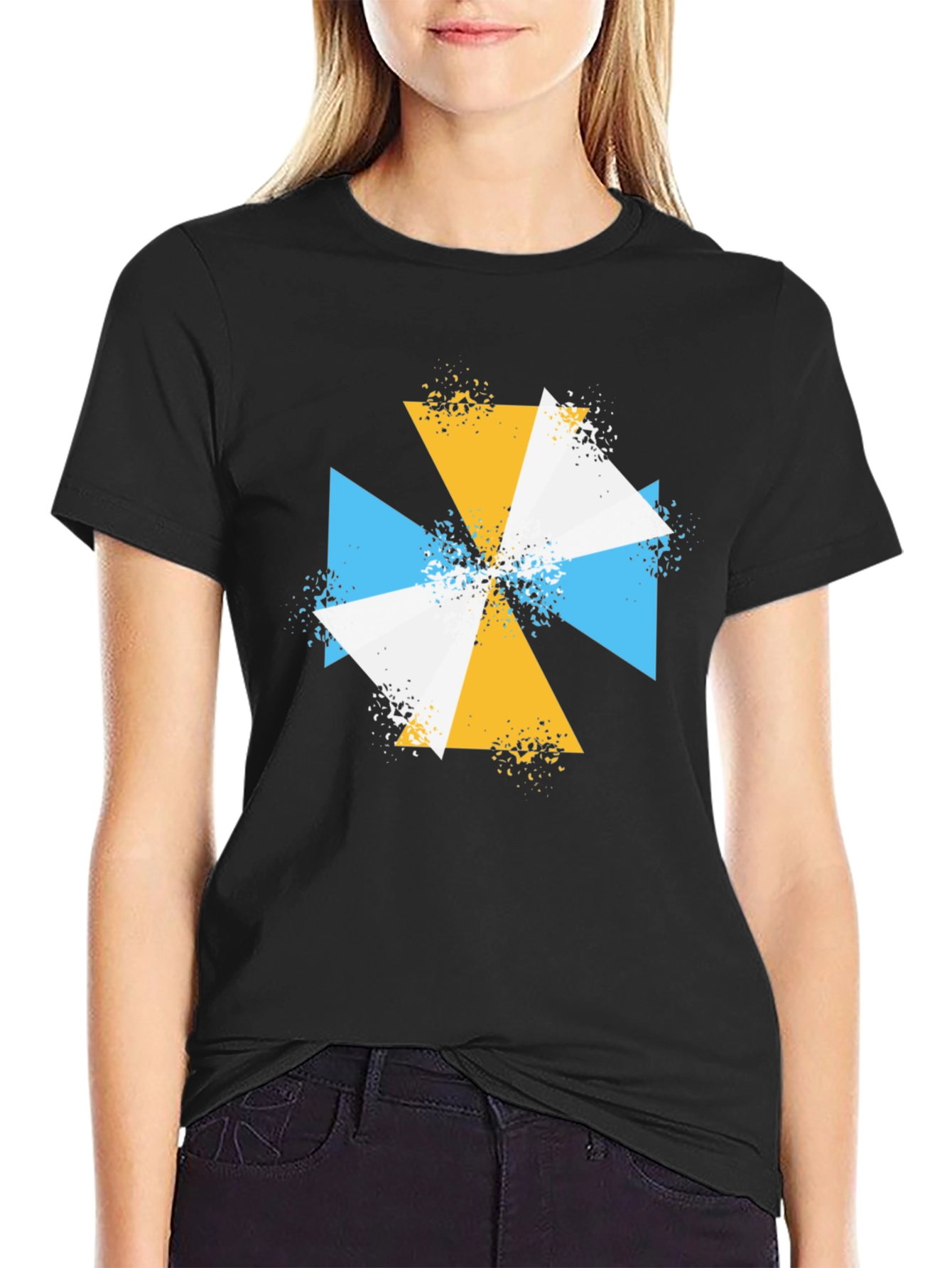 Geometric Triangle T-Shirt - Modern Abstract Design