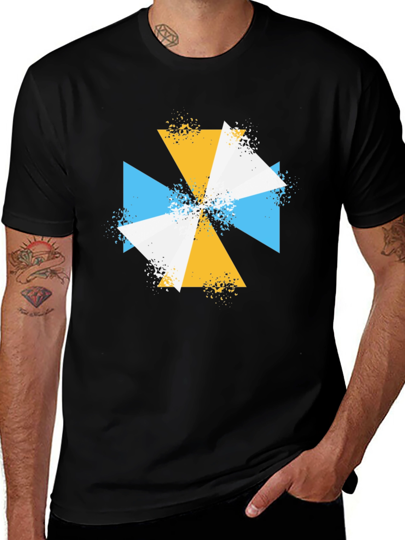 Geometric Triangle T-Shirt - Modern Abstract Design