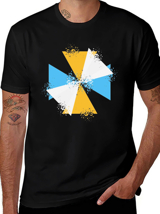 Geometric Triangle T-Shirt - Modern Abstract Design