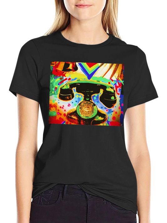 Retro Phone Graphic Tee - Vivid Art Design