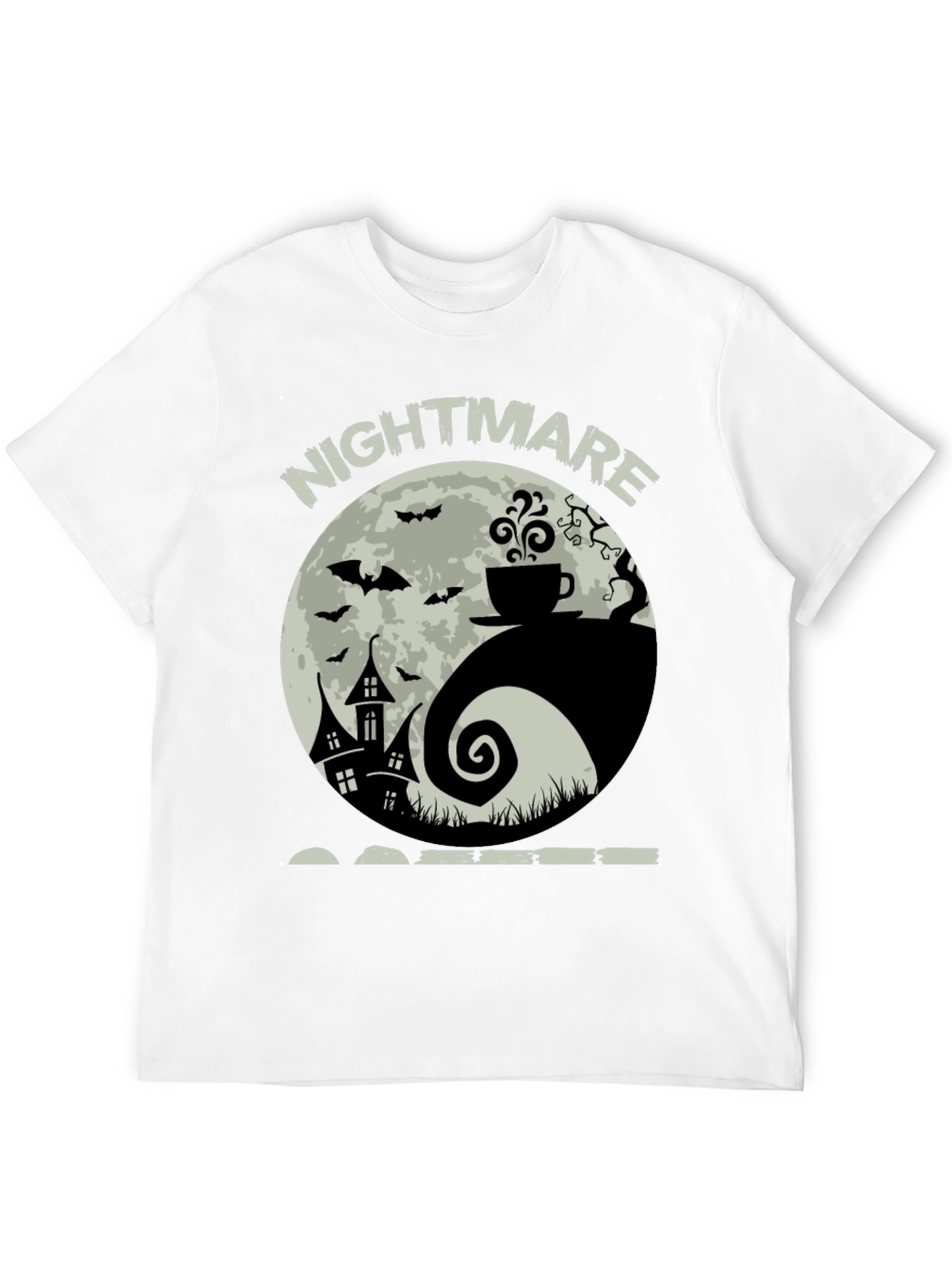 Nightmare Coffee T-Shirt - Halloween Yin Yang Design
