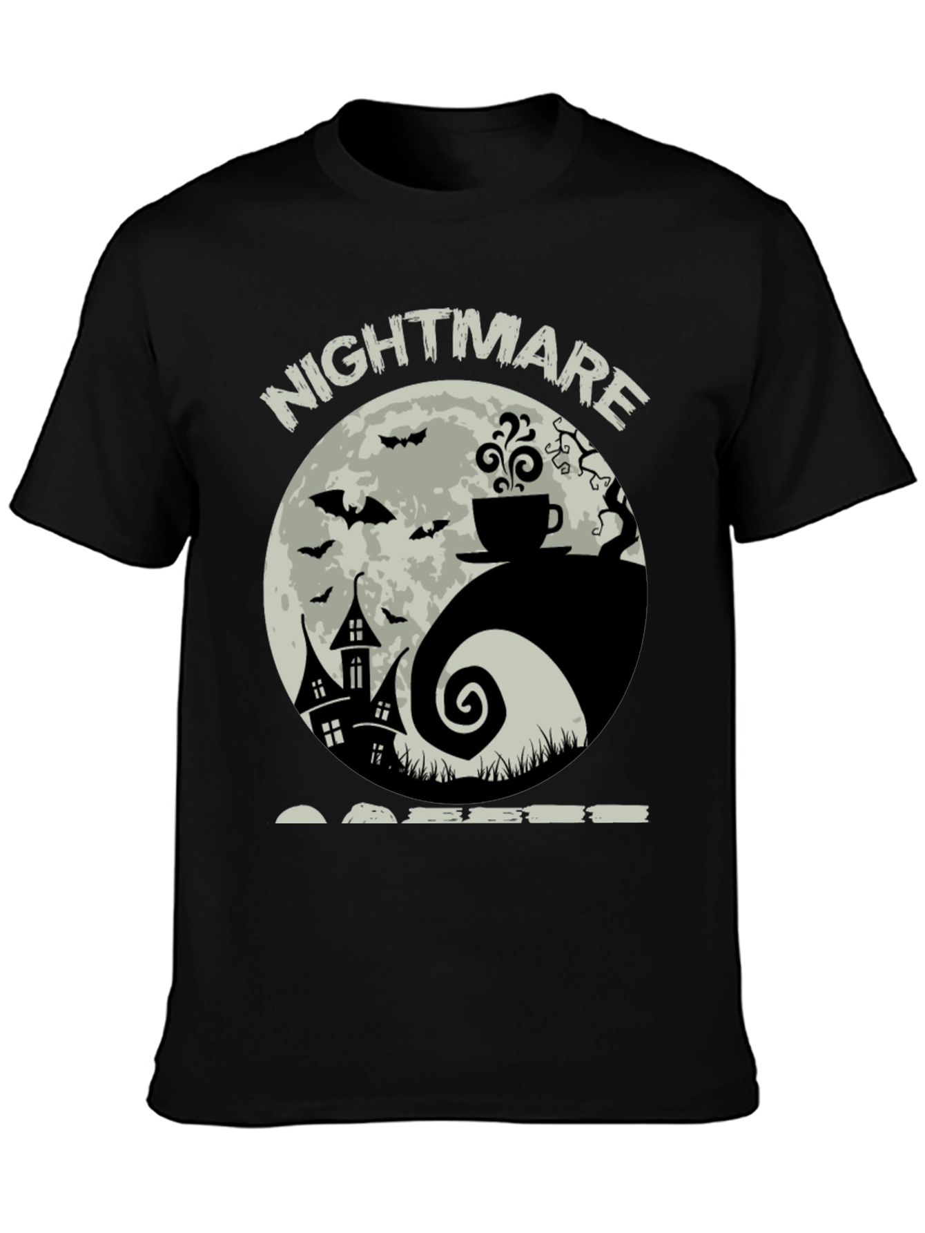 Nightmare Coffee T-Shirt - Halloween Yin Yang Design