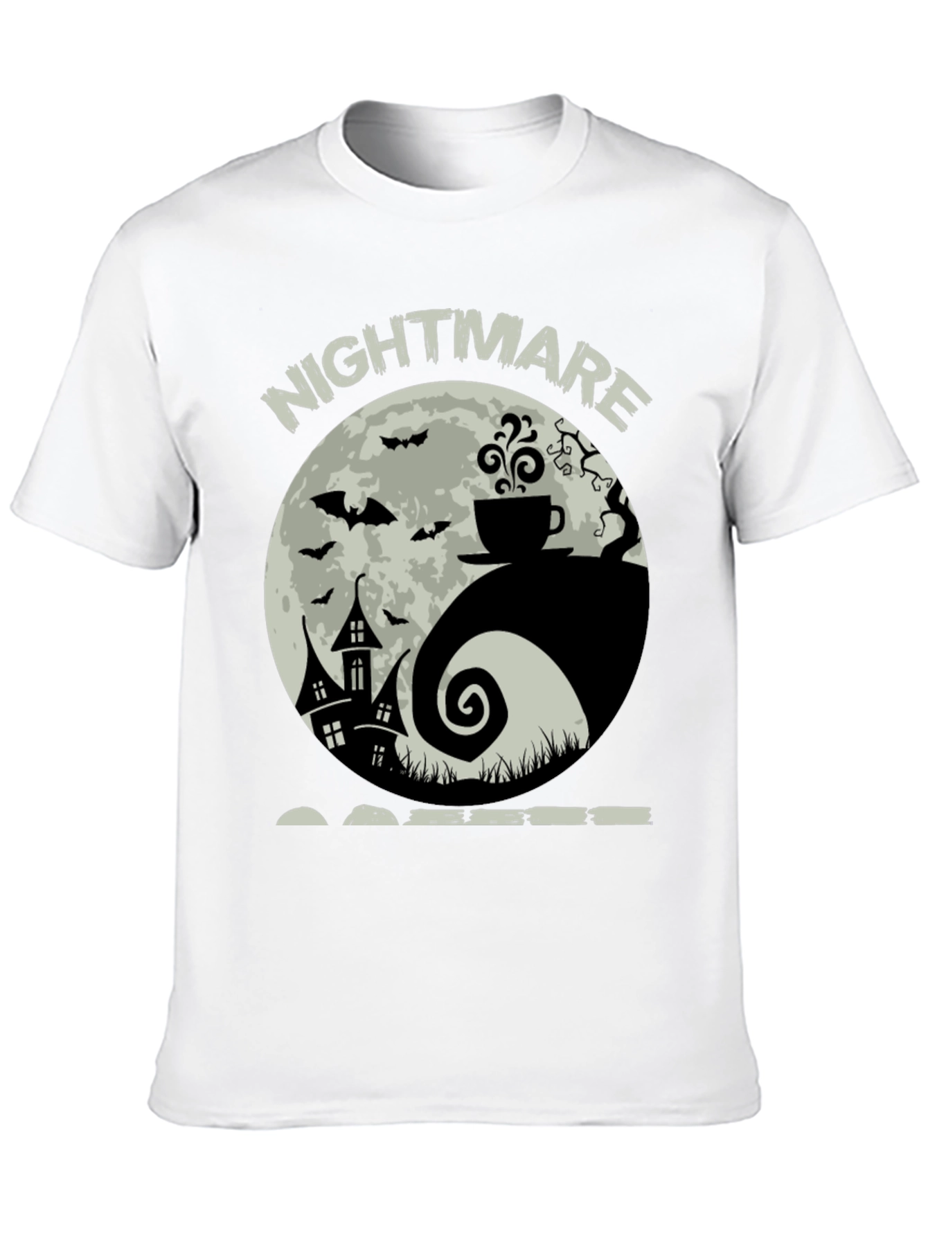 Nightmare Coffee T-Shirt - Halloween Yin Yang Design