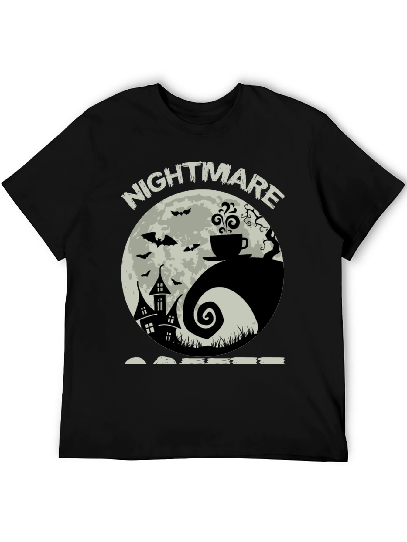 Nightmare Coffee T-Shirt - Halloween Yin Yang Design