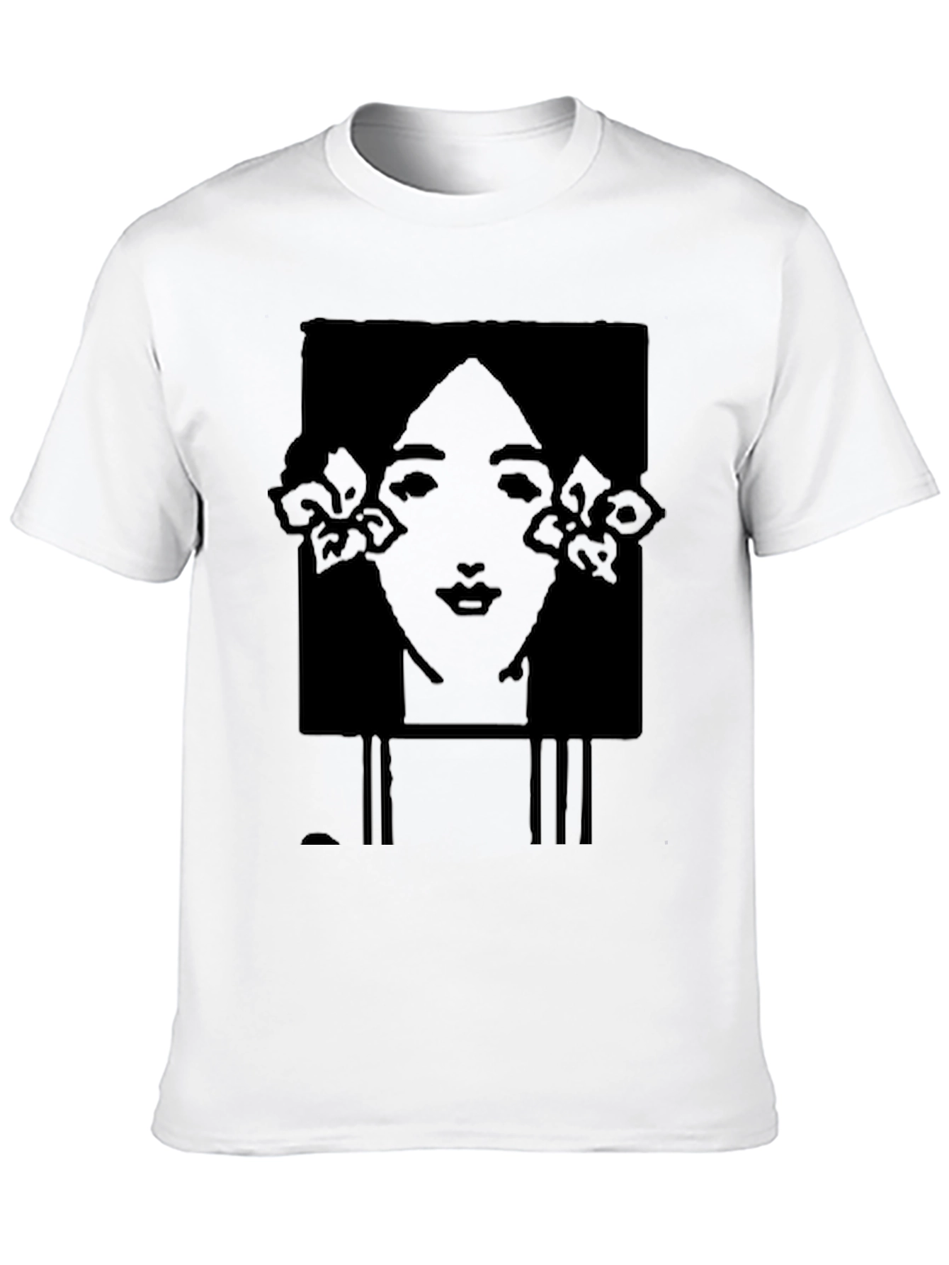 Art Nouveau Woman Black Graphic Tee