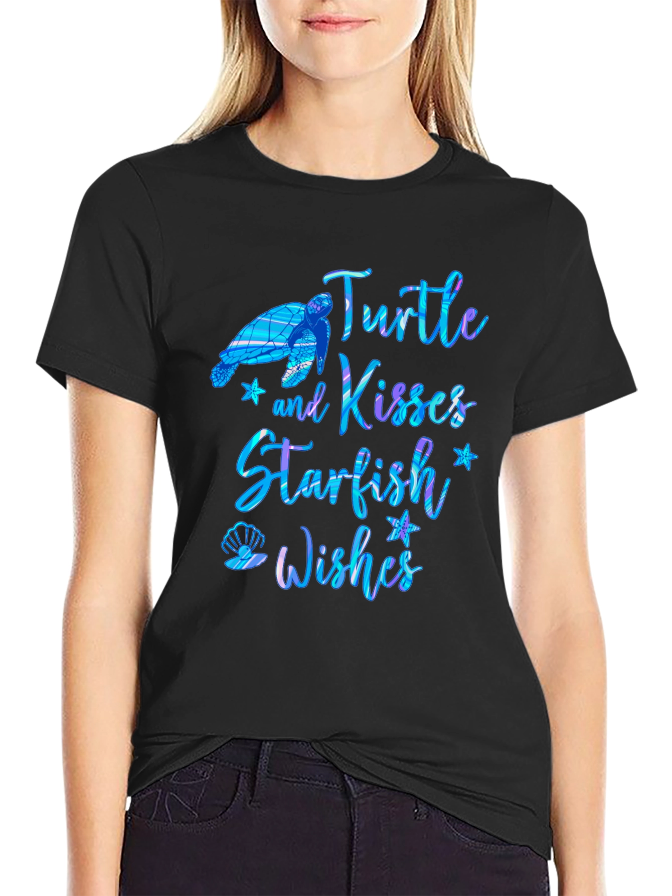 Turtle Kisses Starfish Wishes Graphic T-Shirt