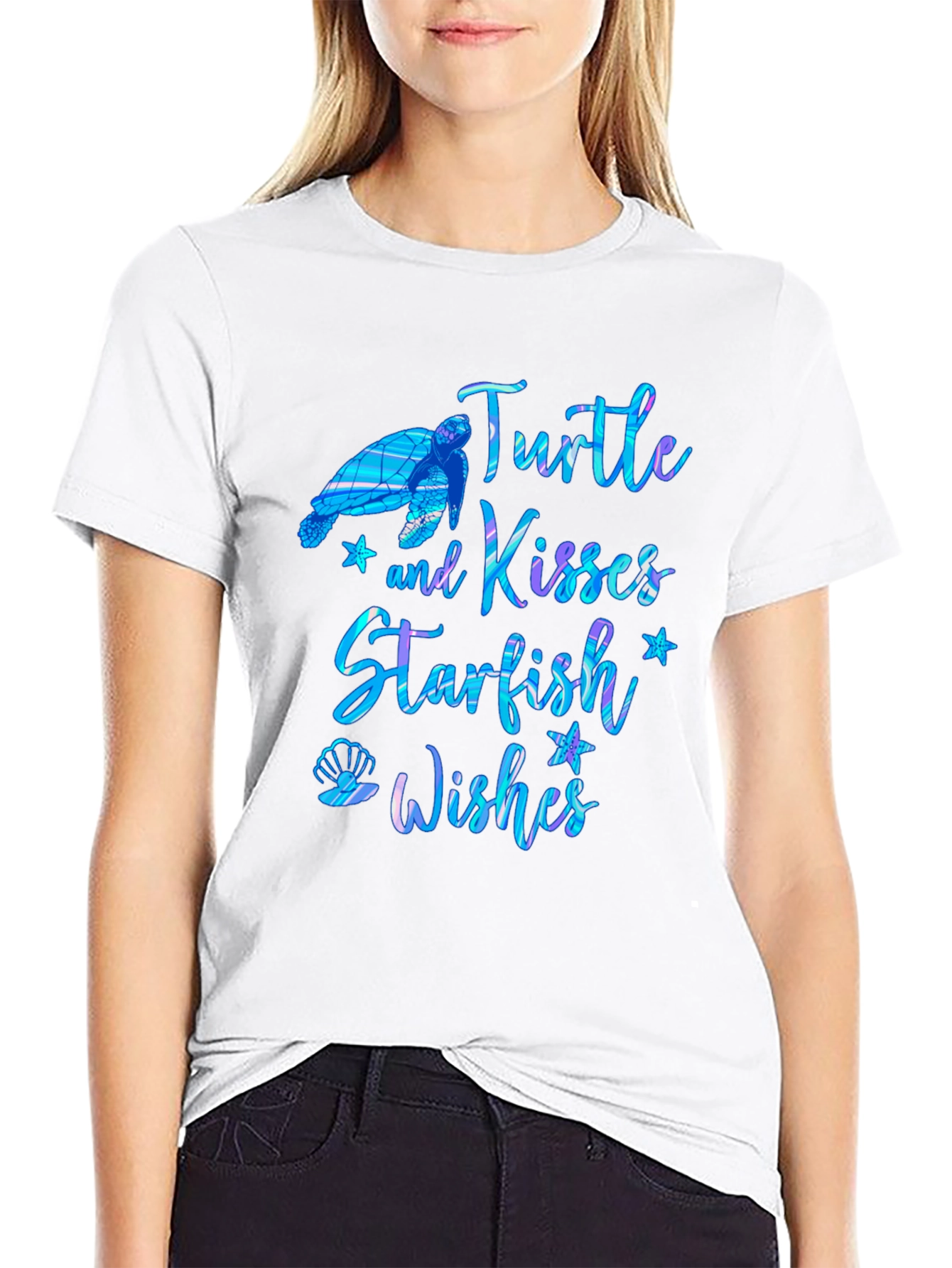 Turtle Kisses Starfish Wishes Graphic T-Shirt