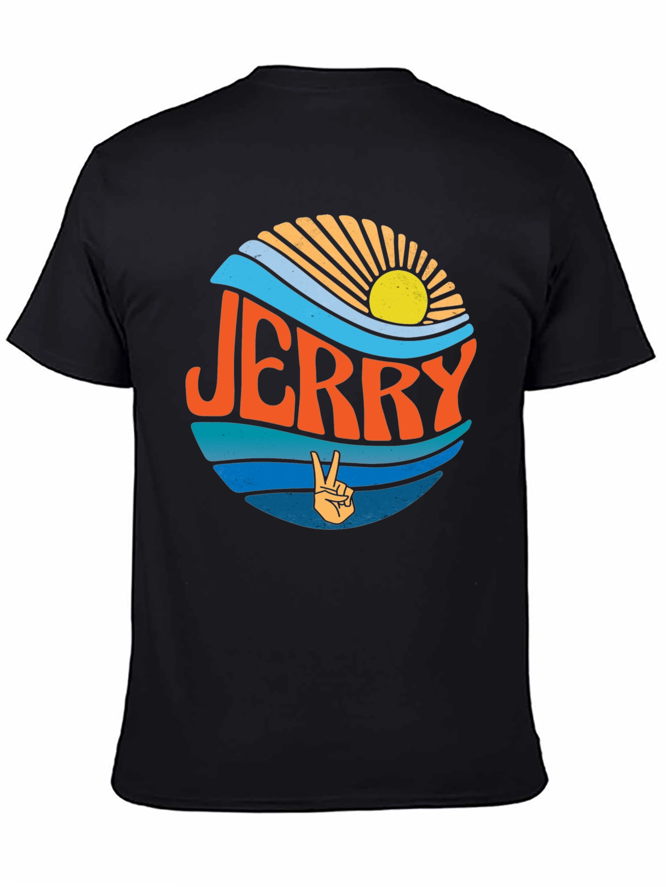 Jerry Peace Sign Graphic Tee - Retro Style