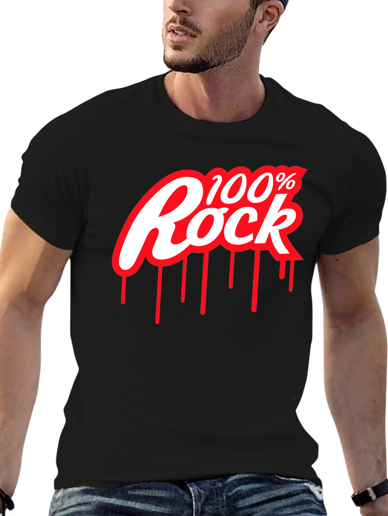 100% Rock Graphic Tee - Black