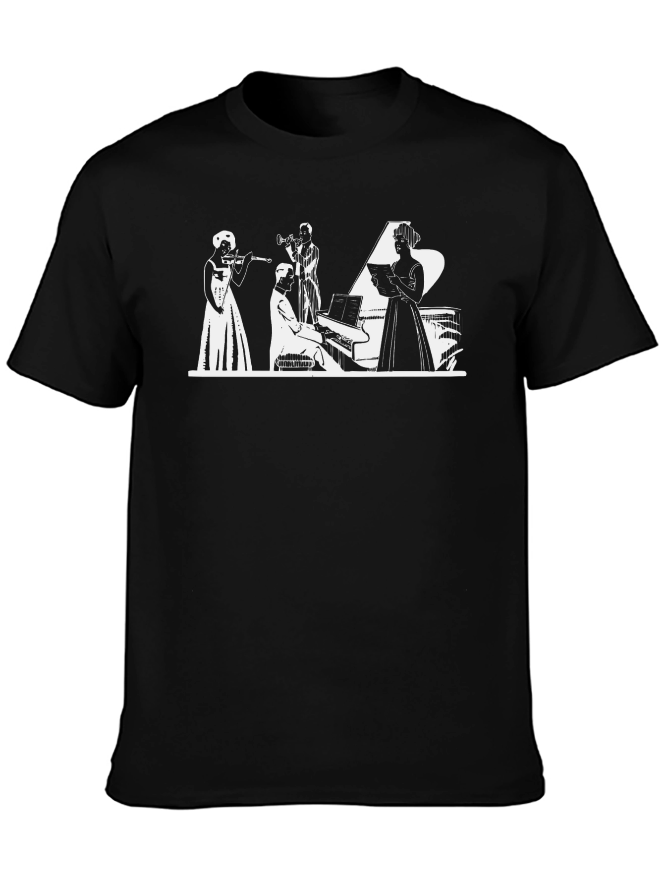Jazz Band Graphic Black T-Shirt