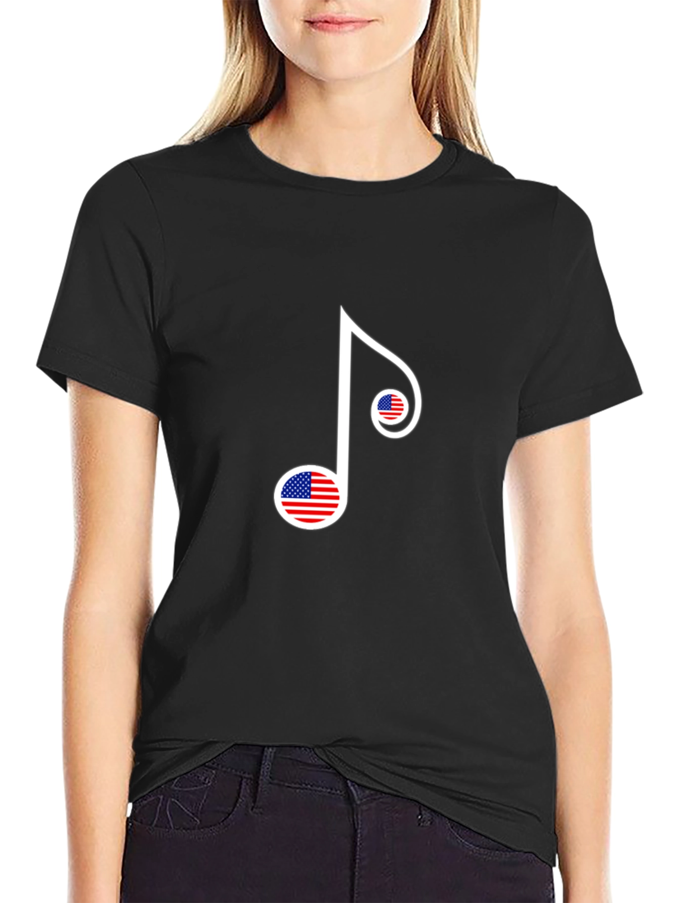 American Flag Music Note Graphic Tee