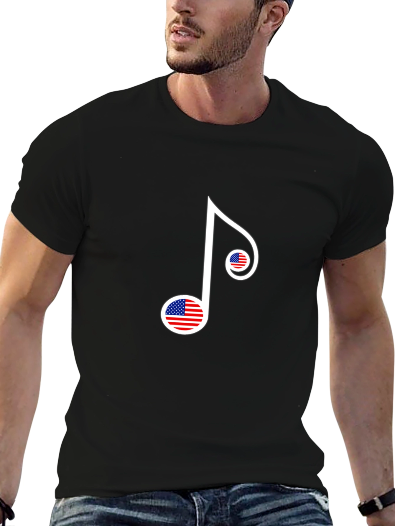 American Flag Music Note Graphic Tee