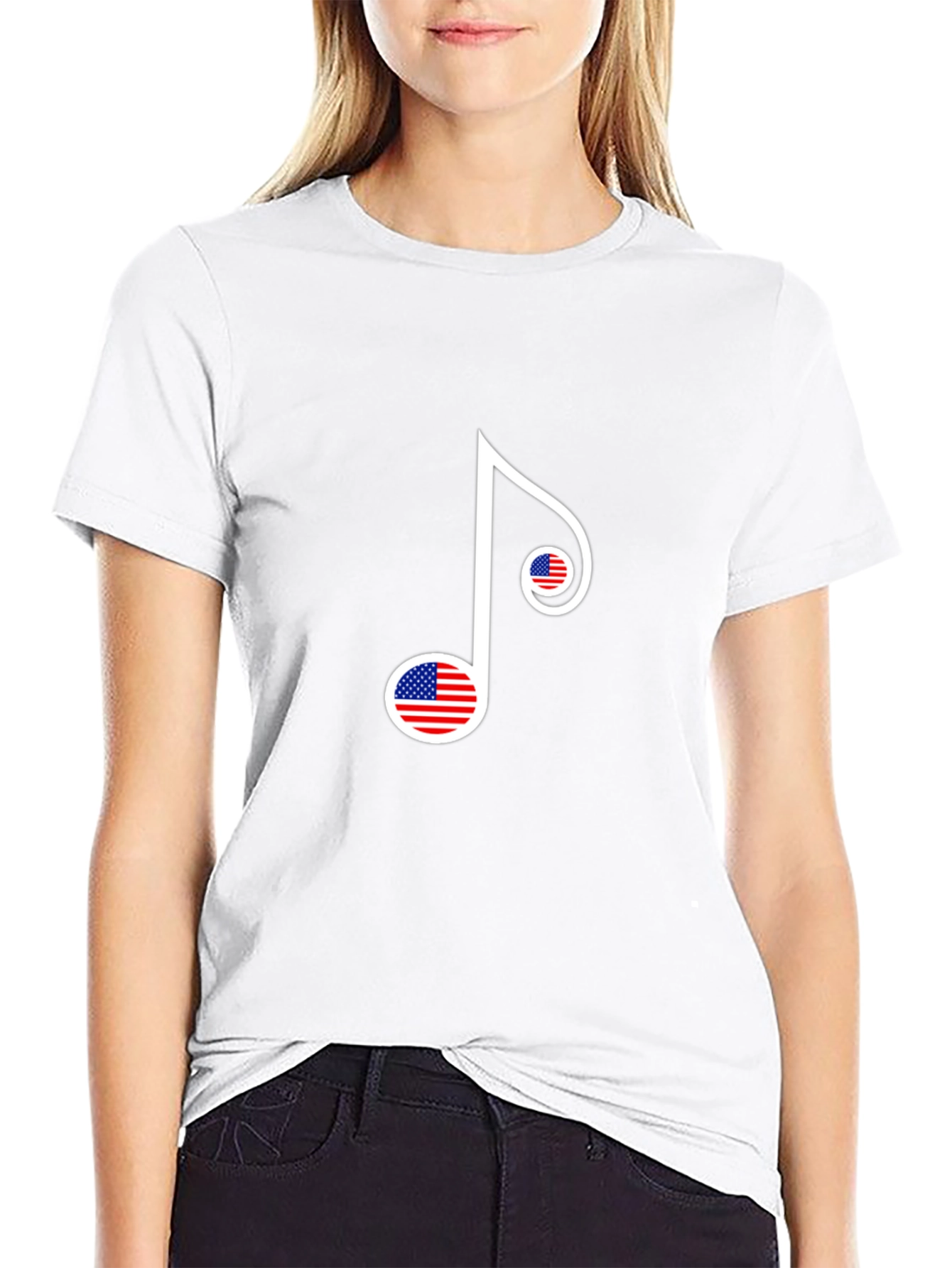 American Flag Music Note Graphic Tee