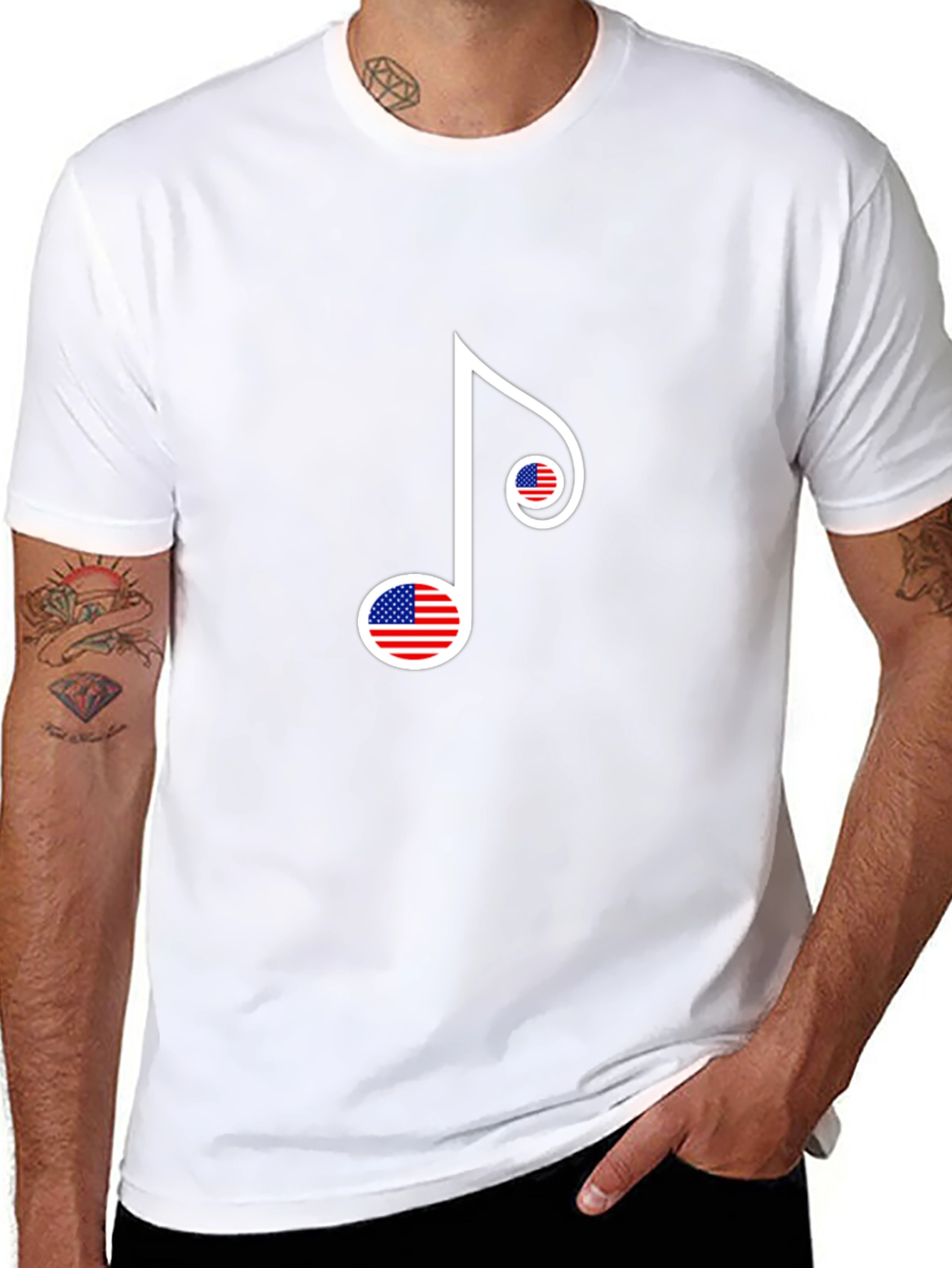 American Flag Music Note Graphic Tee