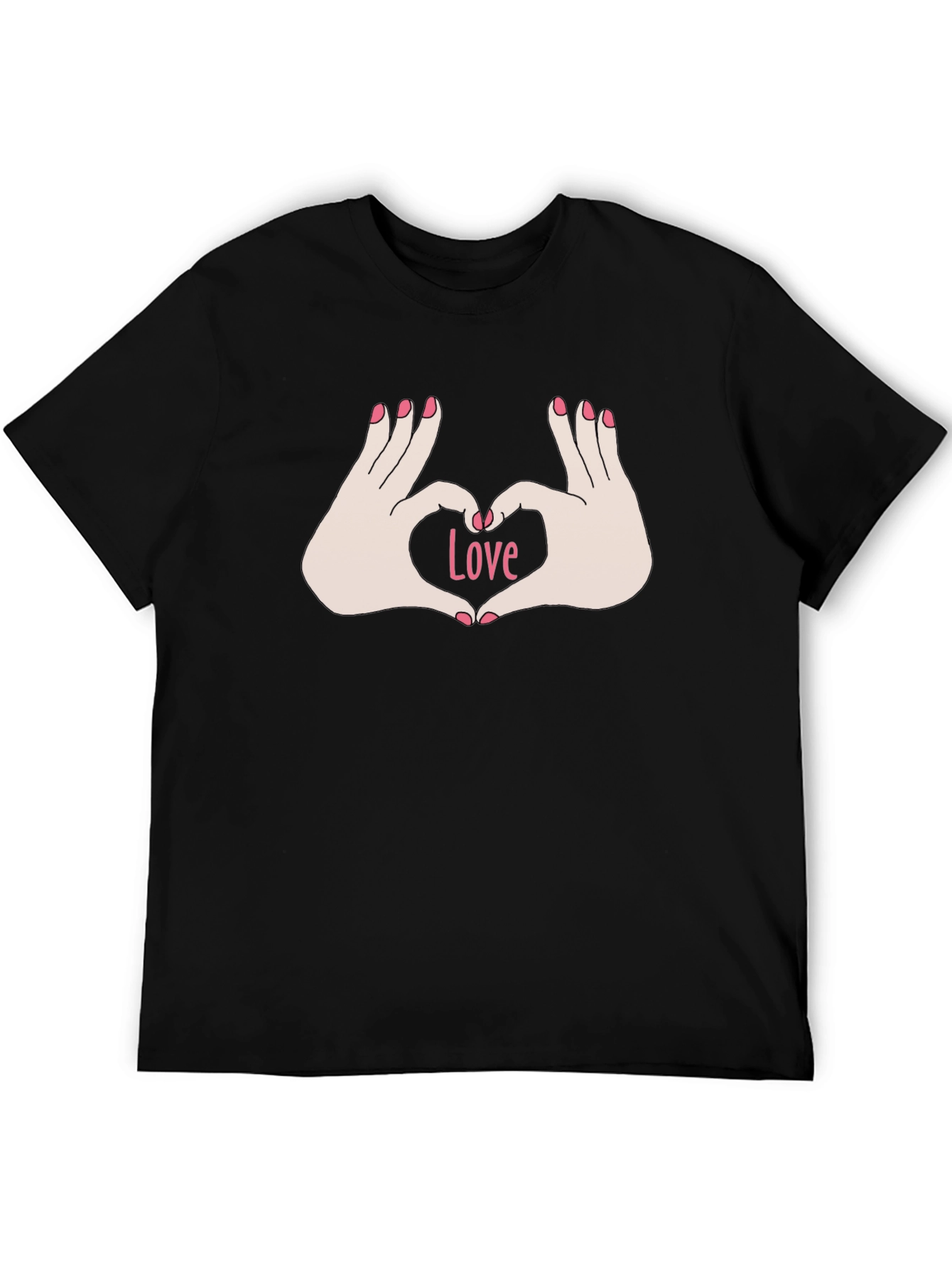 Love Hands Graphic Tee - Stylish Black T-Shirt