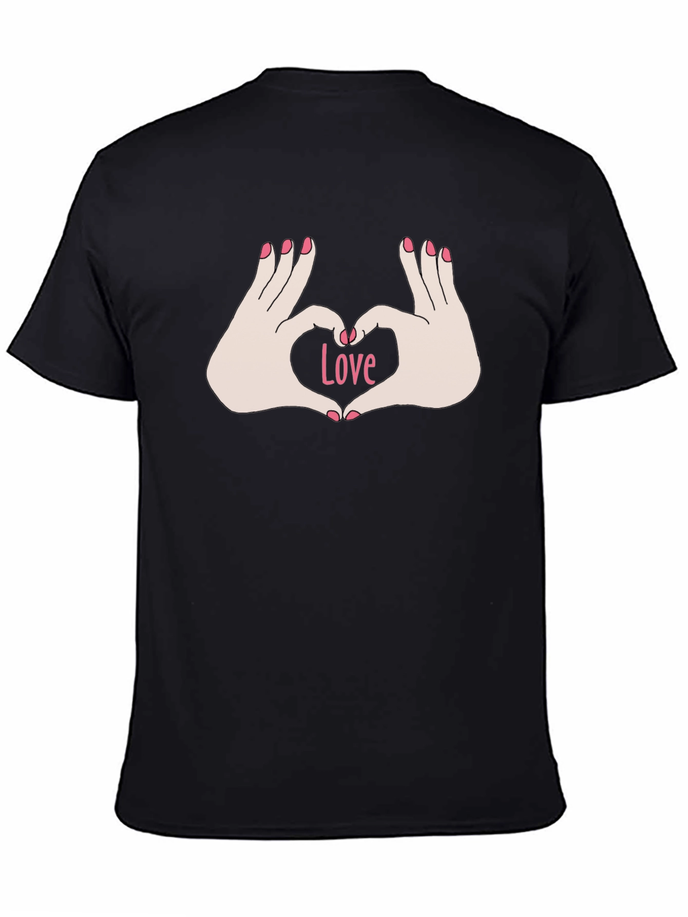 Love Hands Graphic Tee - Stylish Black T-Shirt
