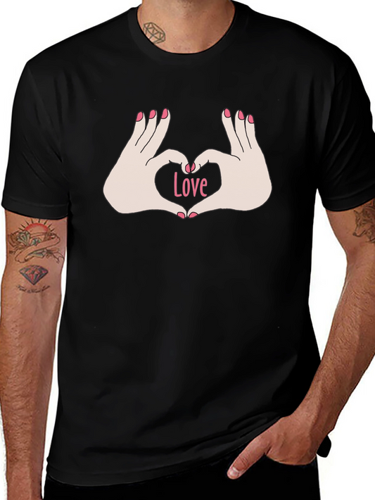Love Hands Graphic Tee - Stylish Black T-Shirt