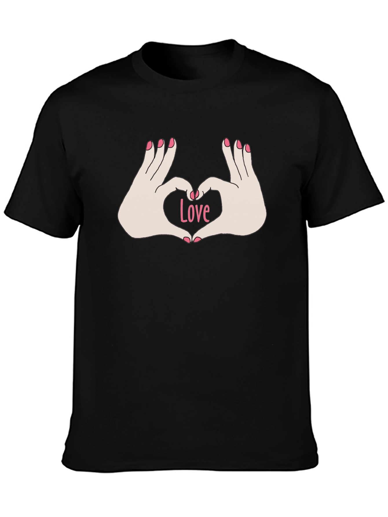 Love Hands Graphic Tee - Stylish Black T-Shirt