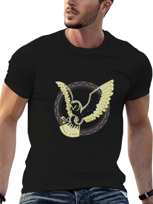 Owl Graphic Print Black T-Shirt