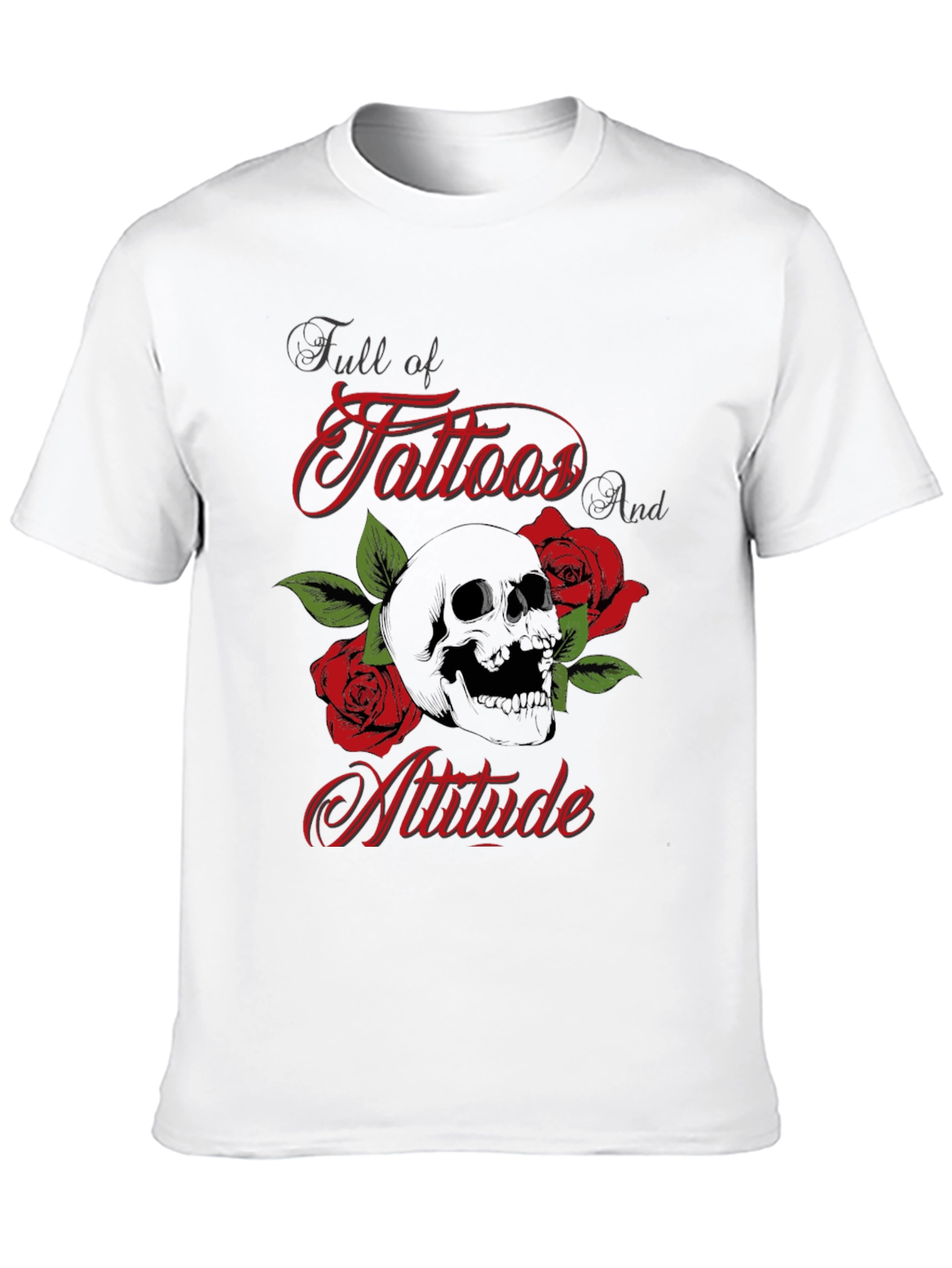 Skull & Roses Tattoo Graphic Tee