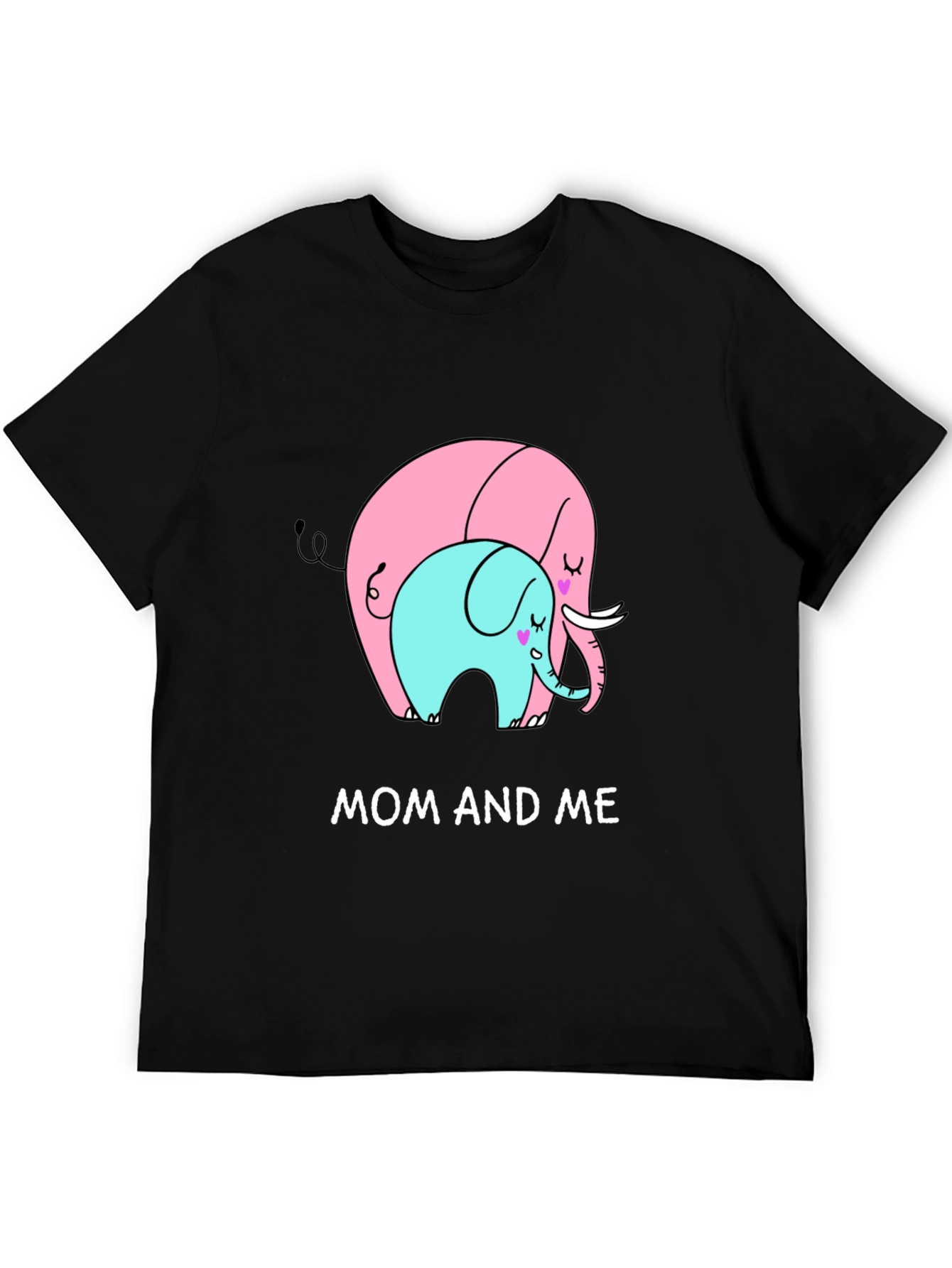 Mom and Me Elephant Graphic Tee - Black