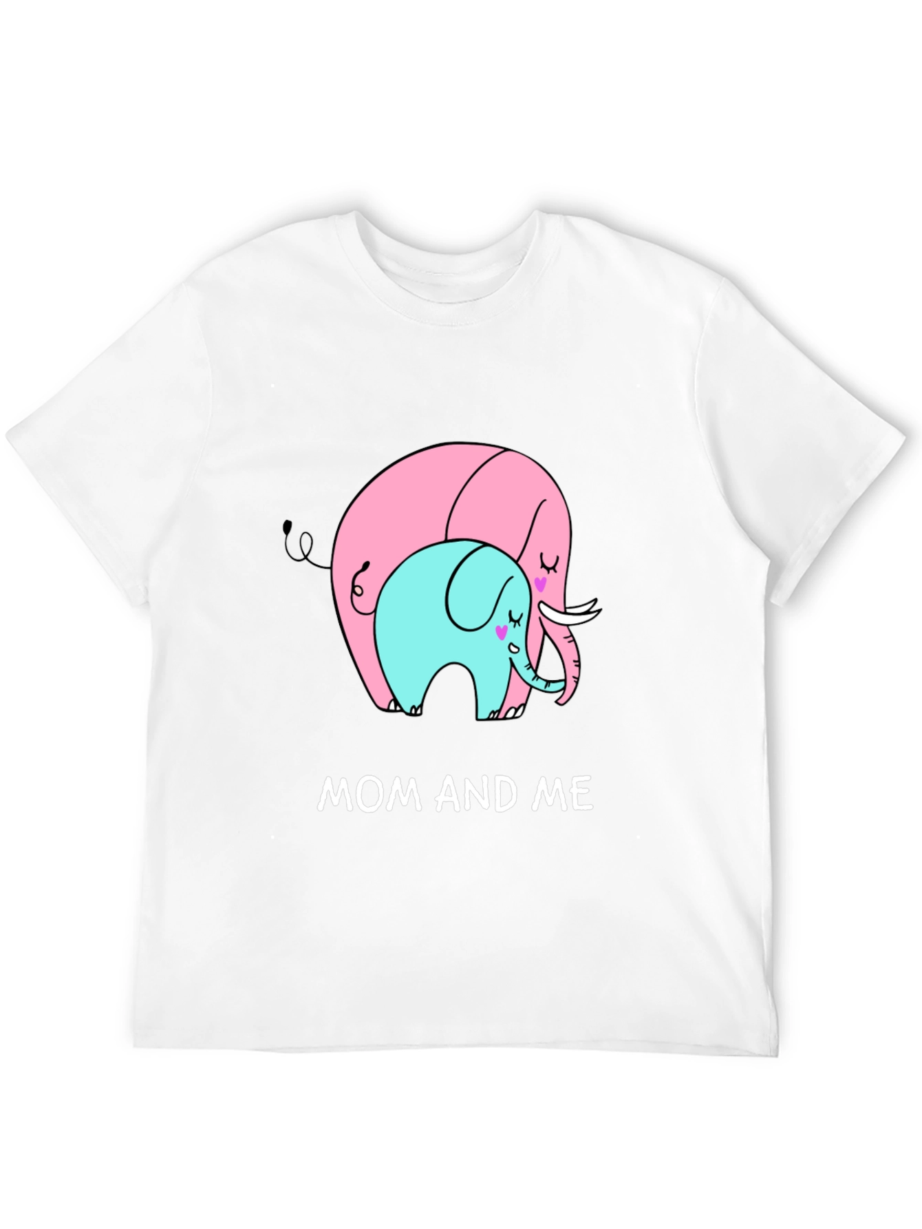 Mom and Me Elephant Graphic Tee - Black