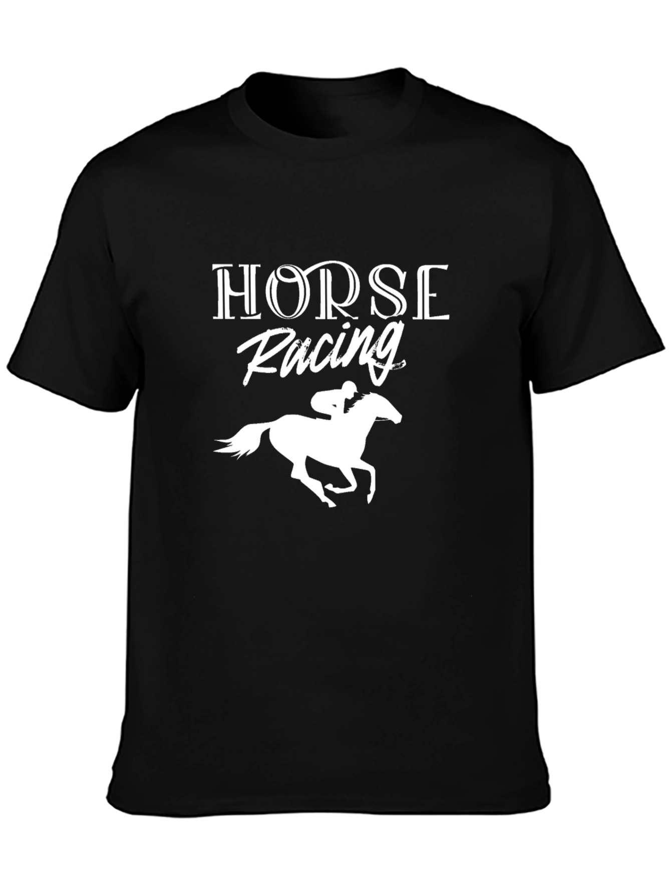 Horse Racing Graphic Tee - Stylish Equestrian Design