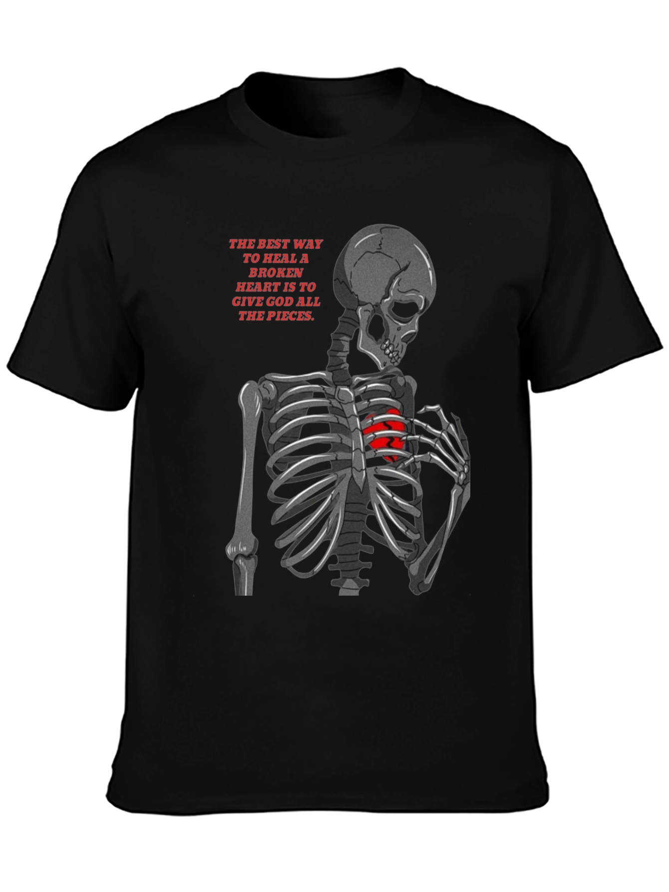 Skeleton Broken Heart Graphic Tee