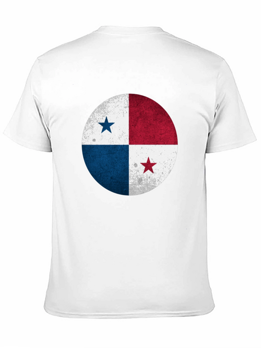 Panama Flag Distressed Graphic Tee - Black