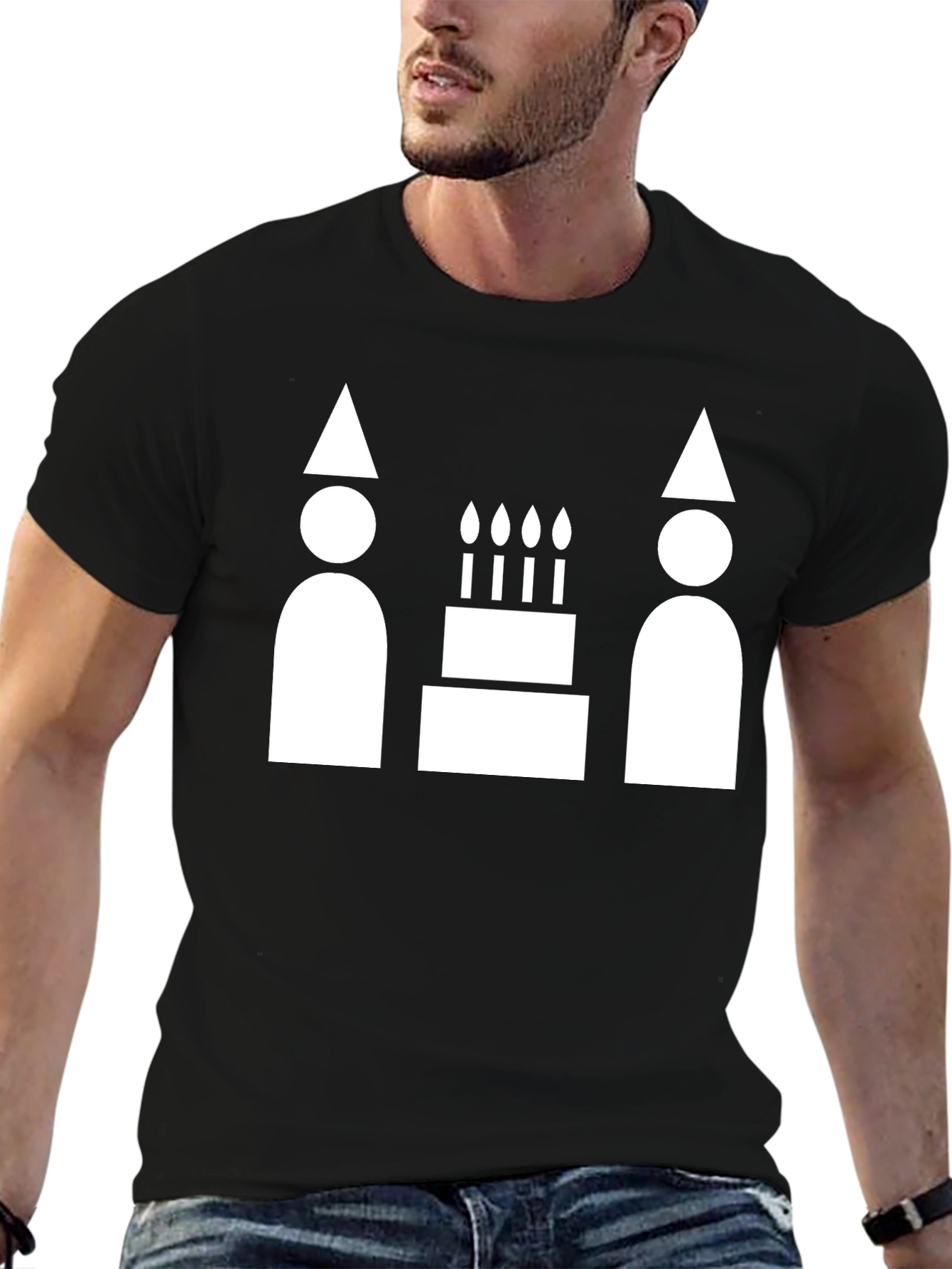 Party Time Graphic Tee - Black Cotton Blend