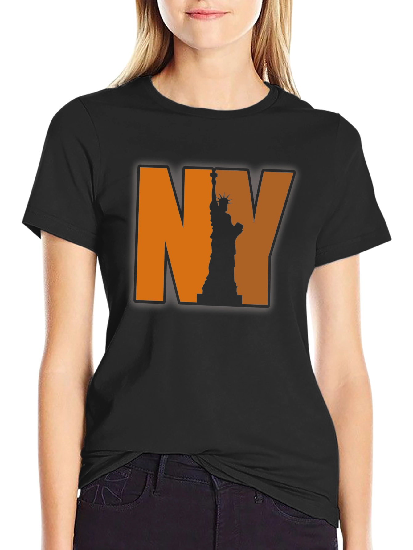 NY Statue of Liberty Graphic Tee - Black