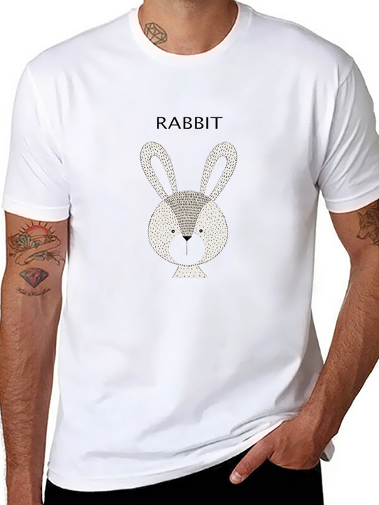 Rabbit Graphic Tee - Stylish Black Cotton T-Shirt