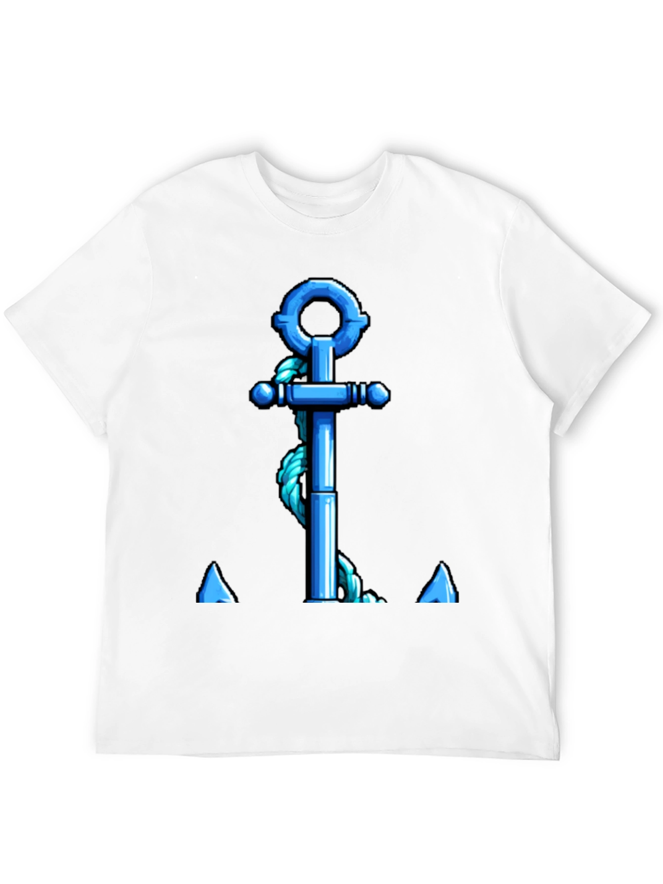 Nautical Anchor Graphic T-Shirt - Blue Rope Design