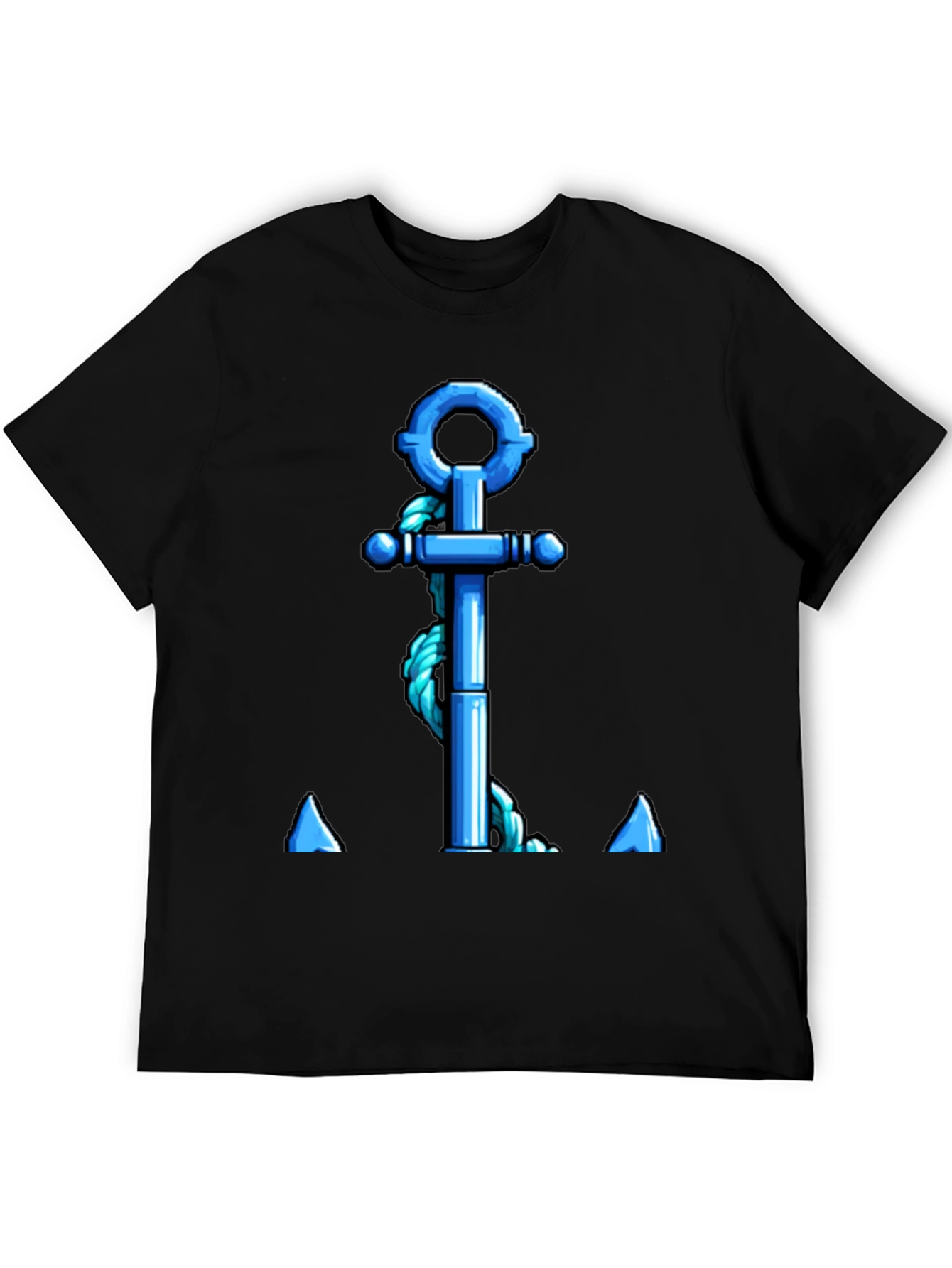 Nautical Anchor Graphic T-Shirt - Blue Rope Design