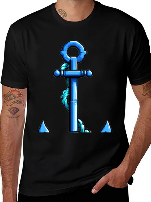 Nautical Anchor Graphic T-Shirt - Blue Rope Design