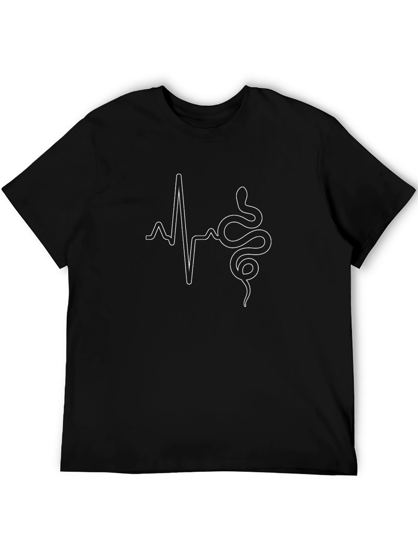 Snake Heartbeat Graphic Tee - Black