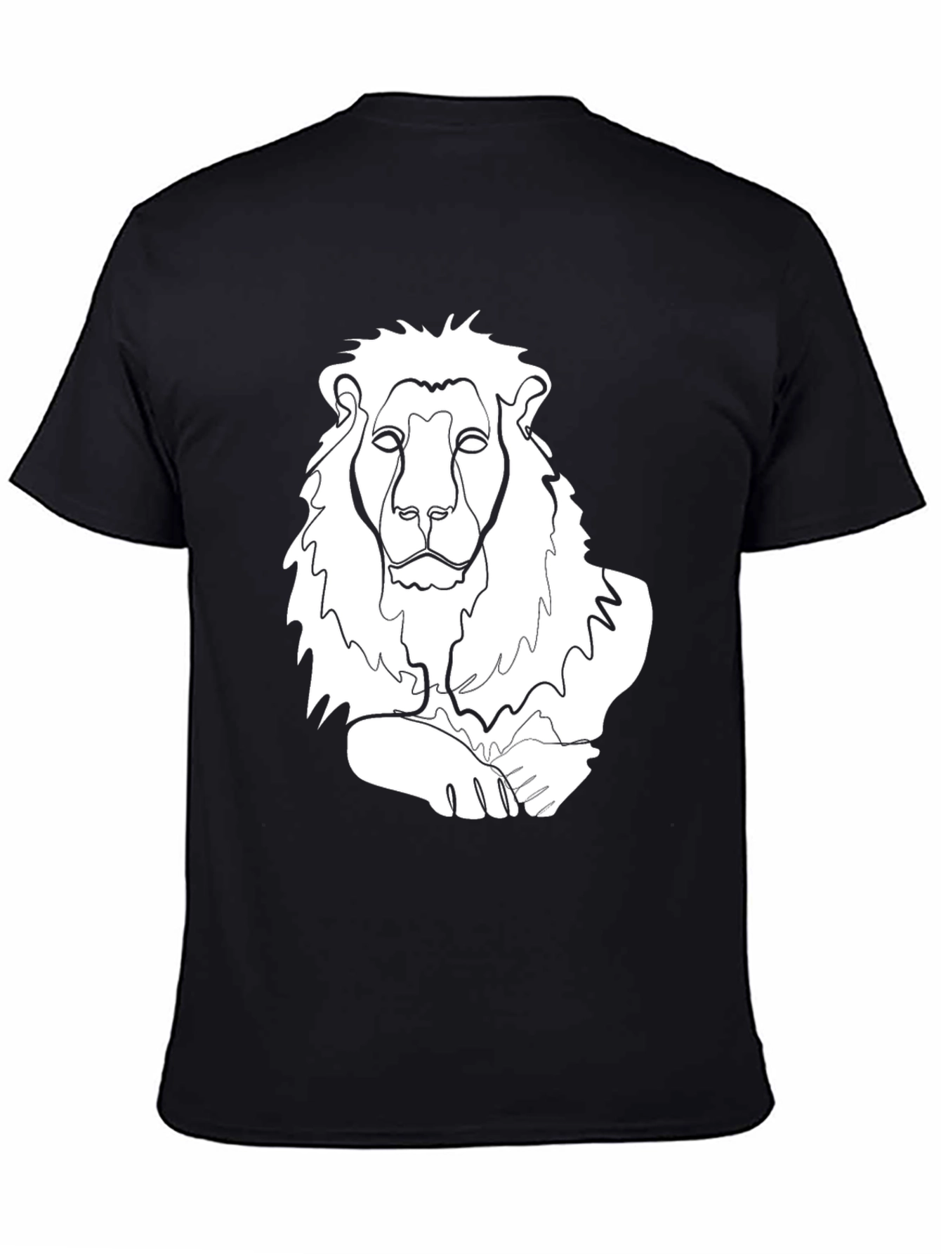 Lion Line Art Graphic Tee - Stylish Casual Wear