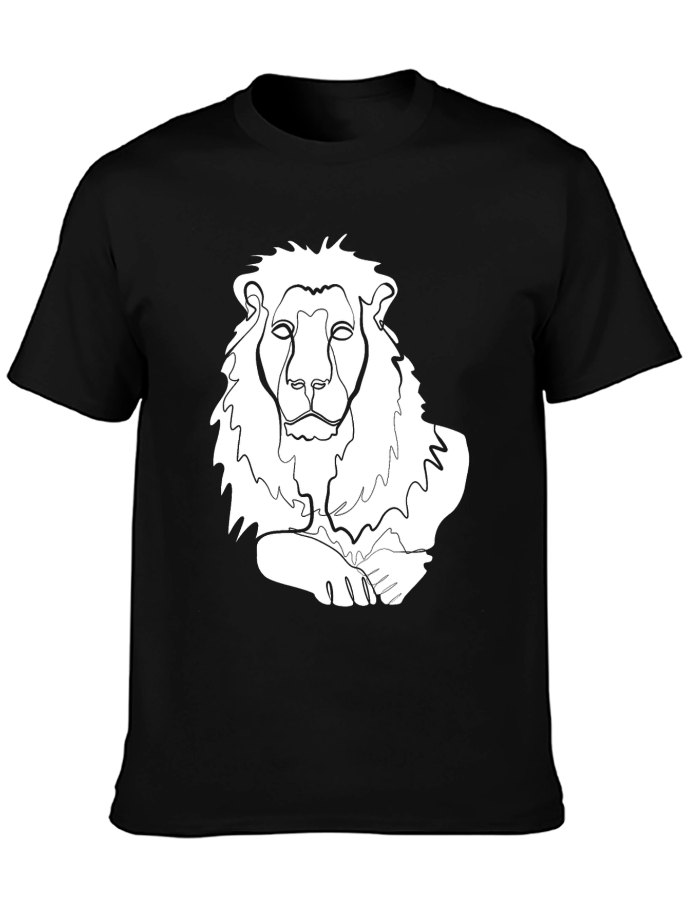 Lion Line Art Graphic Tee - Stylish Casual Wear