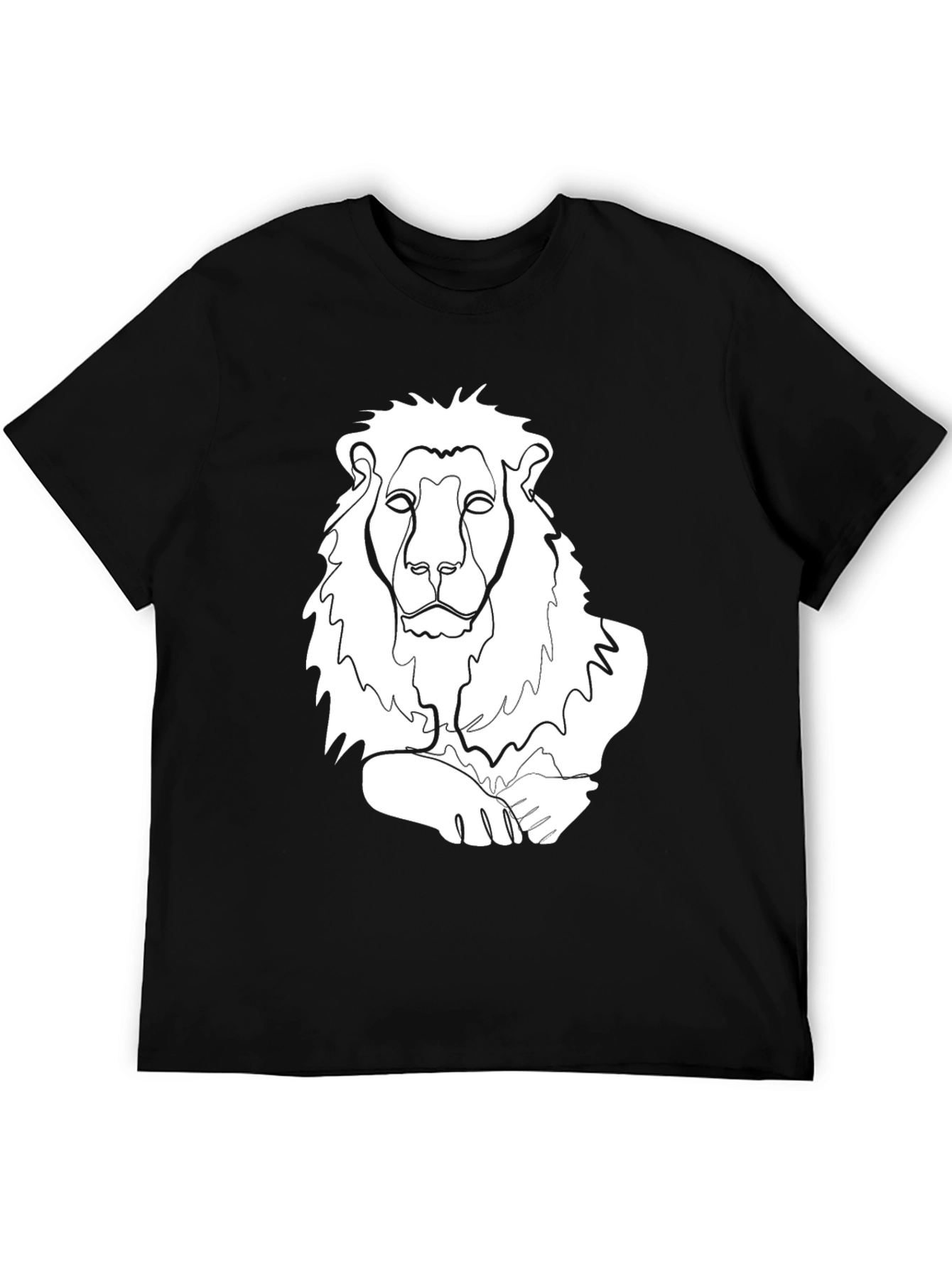 Lion Line Art Graphic Tee - Stylish Casual Wear