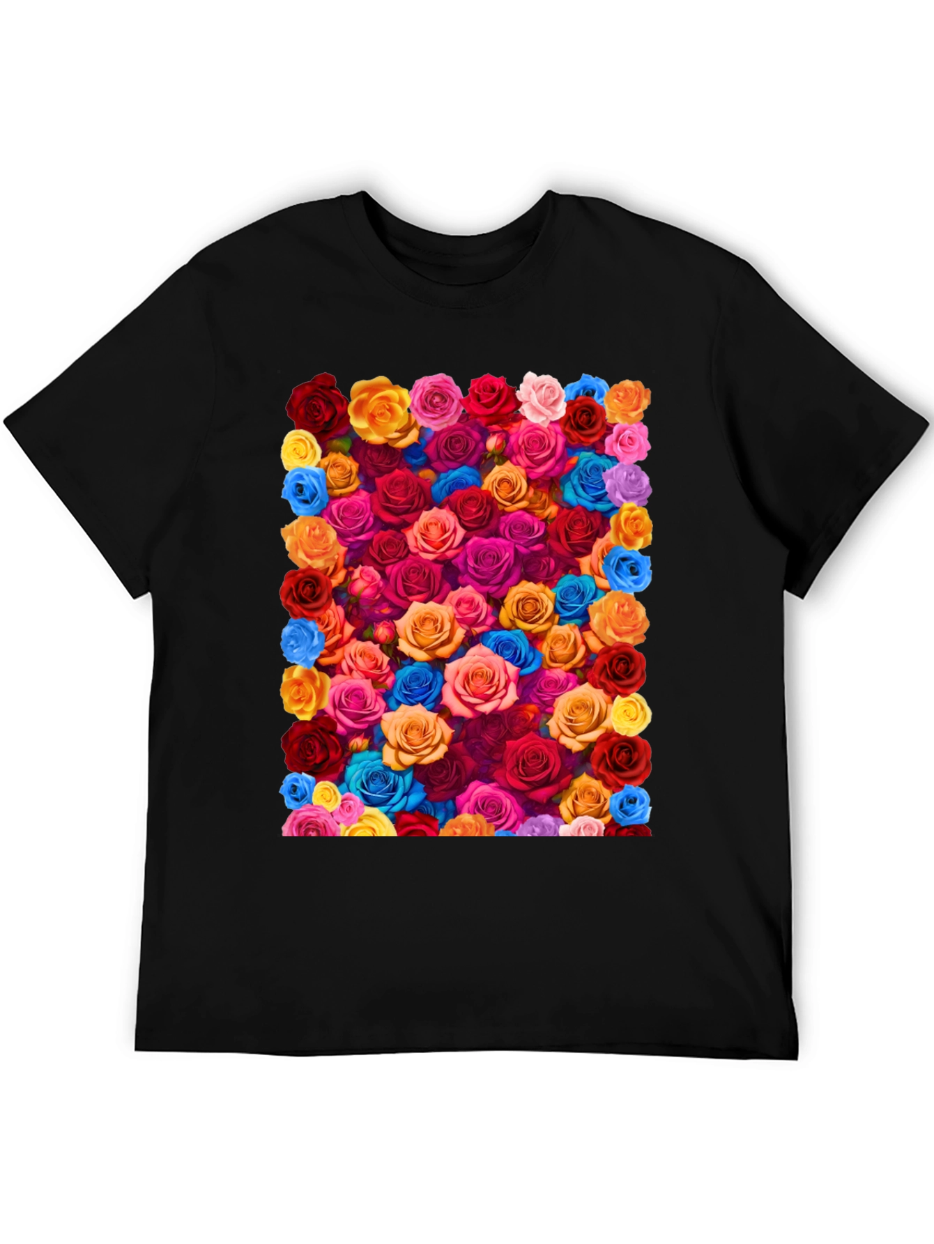 Floral Roses Graphic Tee - Bold & Vibrant