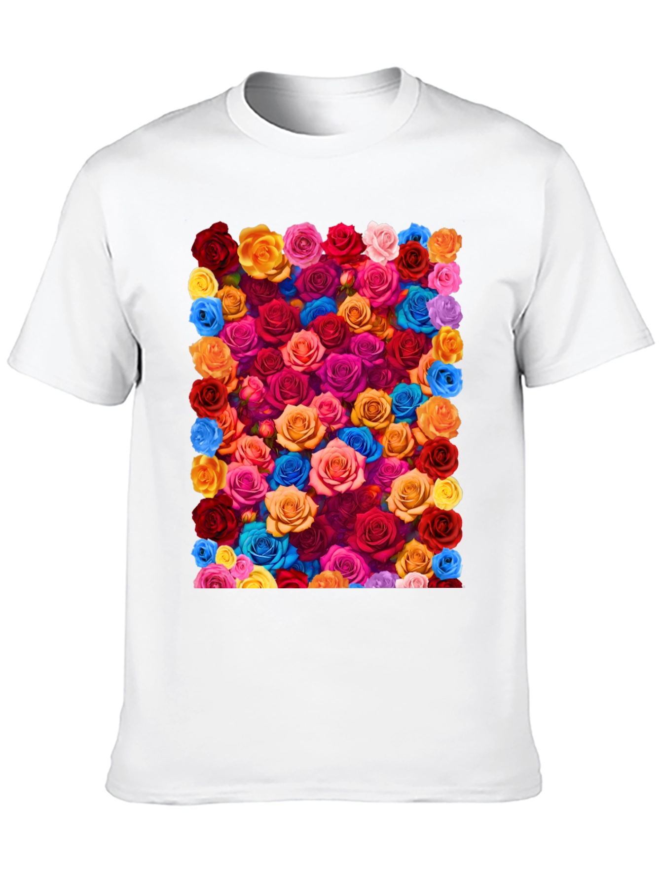 Floral Roses Graphic Tee - Bold & Vibrant