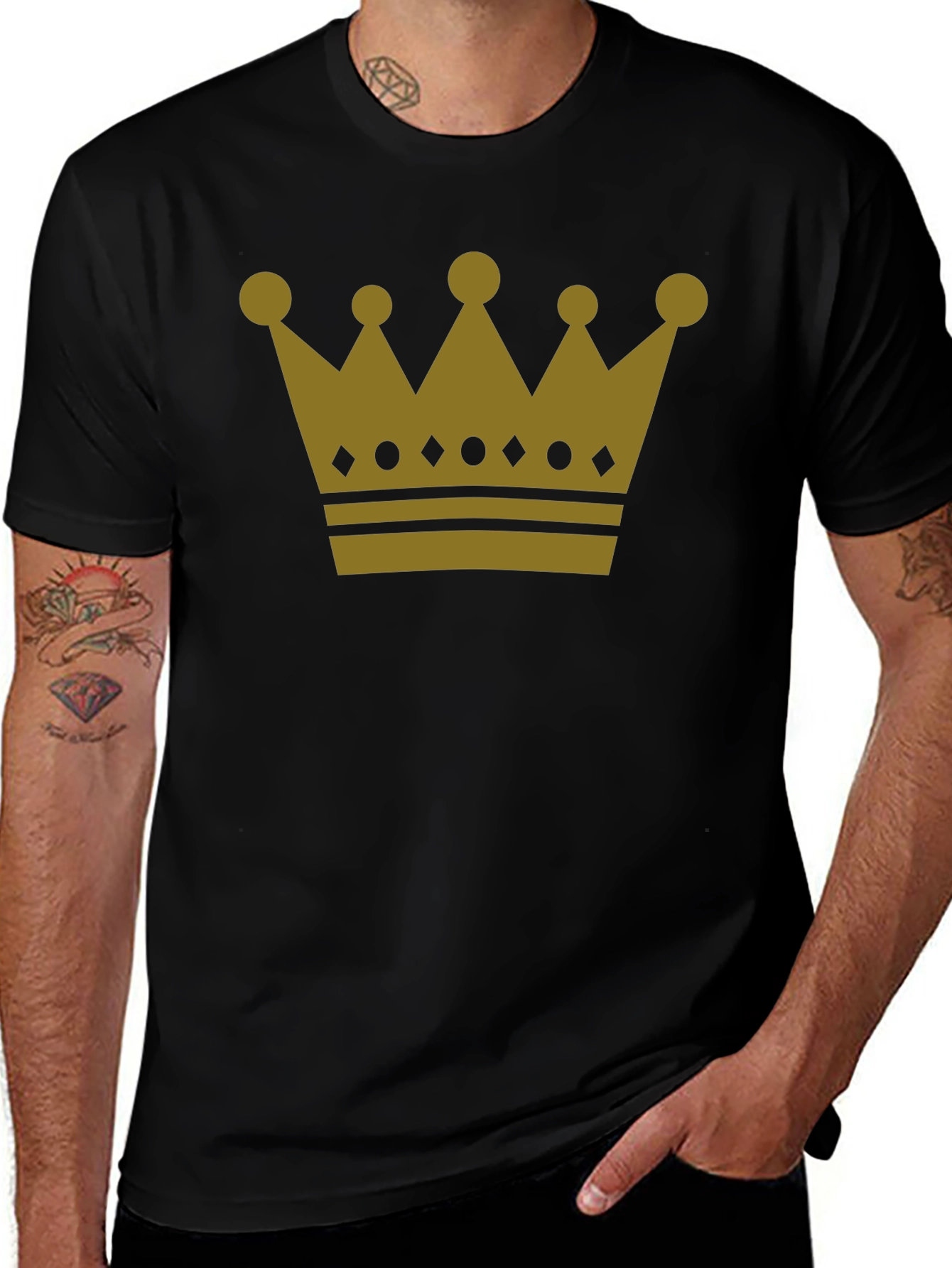 Kings Crown Graphic Tee - Black Cotton Shirt