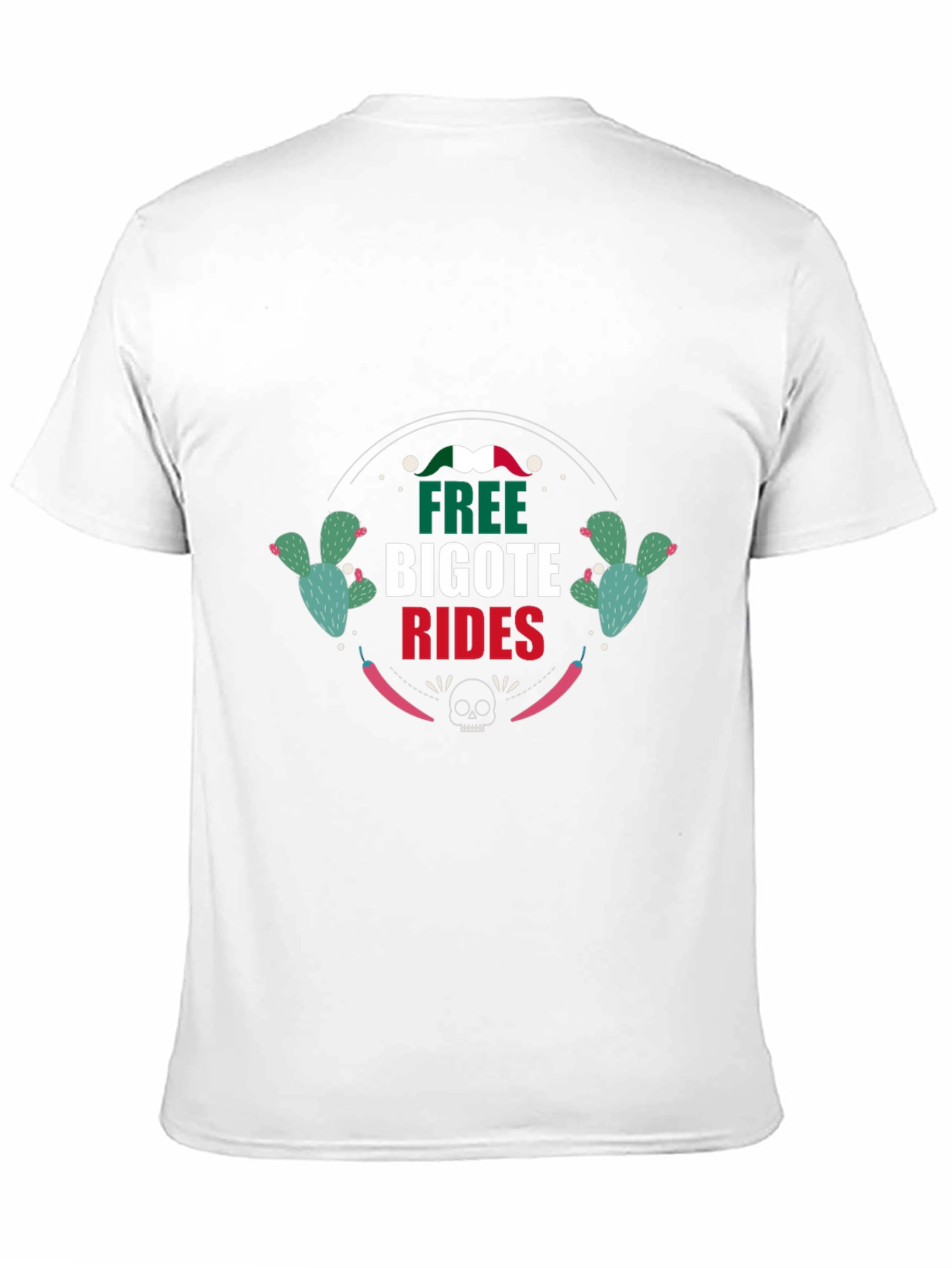 Free Bigote Rides Black Graphic T-Shirt