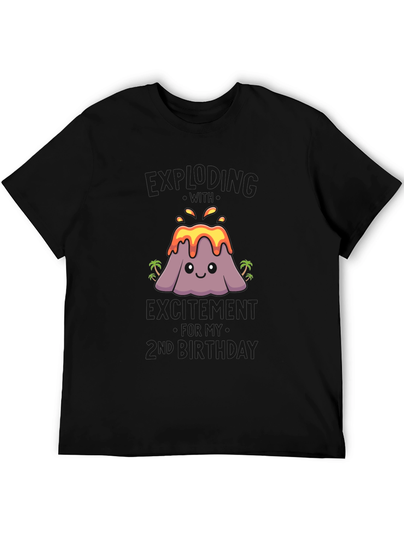 Volcano 2nd Birthday T-Shirt - Black