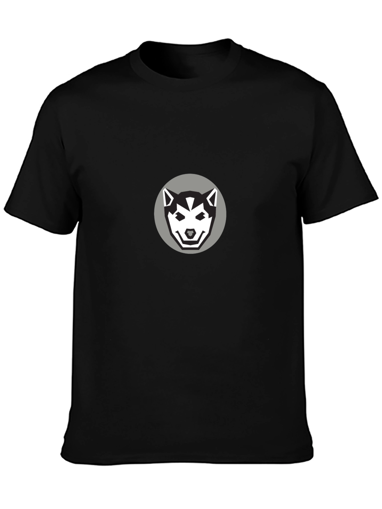 Husky Graphic Tee - Black Cotton T-Shirt